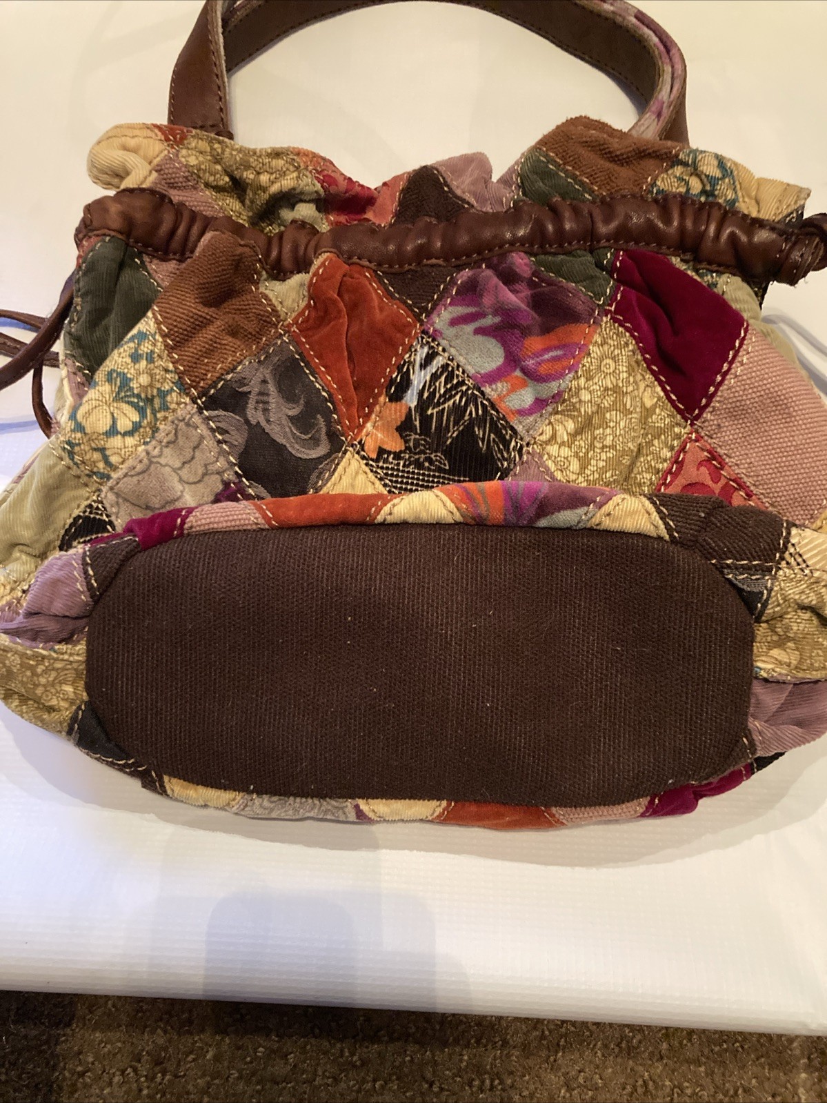 Lucky Brand Patchwork Large Hobo Bag Handbag Leat… - image 5