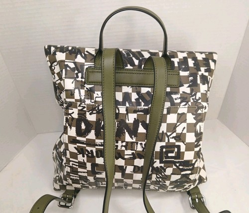 DKNY Olive Green Tilly Graffiti Fold Backpack - Picture 5 of 24