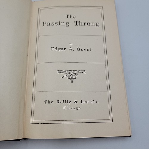 US American Poems Poetry The Passing Throng Edgar A. Guest Blue Hardcover 1923 - Foto 4 di 9