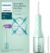 Philips Sonicare Power Flosser 3000 Cordless Quad Stream Oral Irrigator, 2 Modes
