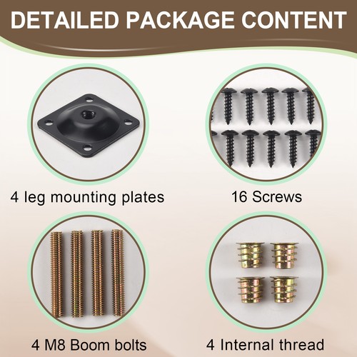 4 StüCke / Set MöBel Bein Befestigungs Platten Sofa Beine Befestigungs Plat8090 - Afbeelding 2 van 7