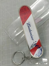 rare new China Budweiser beer Skateboard  bottle opener Key chain
