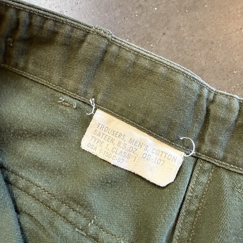 Vintage OG 107 Pants Button Fly Trousers Sateen Green Type 1 Sz Small - Picture 5 of 8
