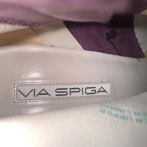 Via Spiga Suede Heeled Ankle Boots Booties Purple Women’s Size 9.5 - Picture 4 of 6