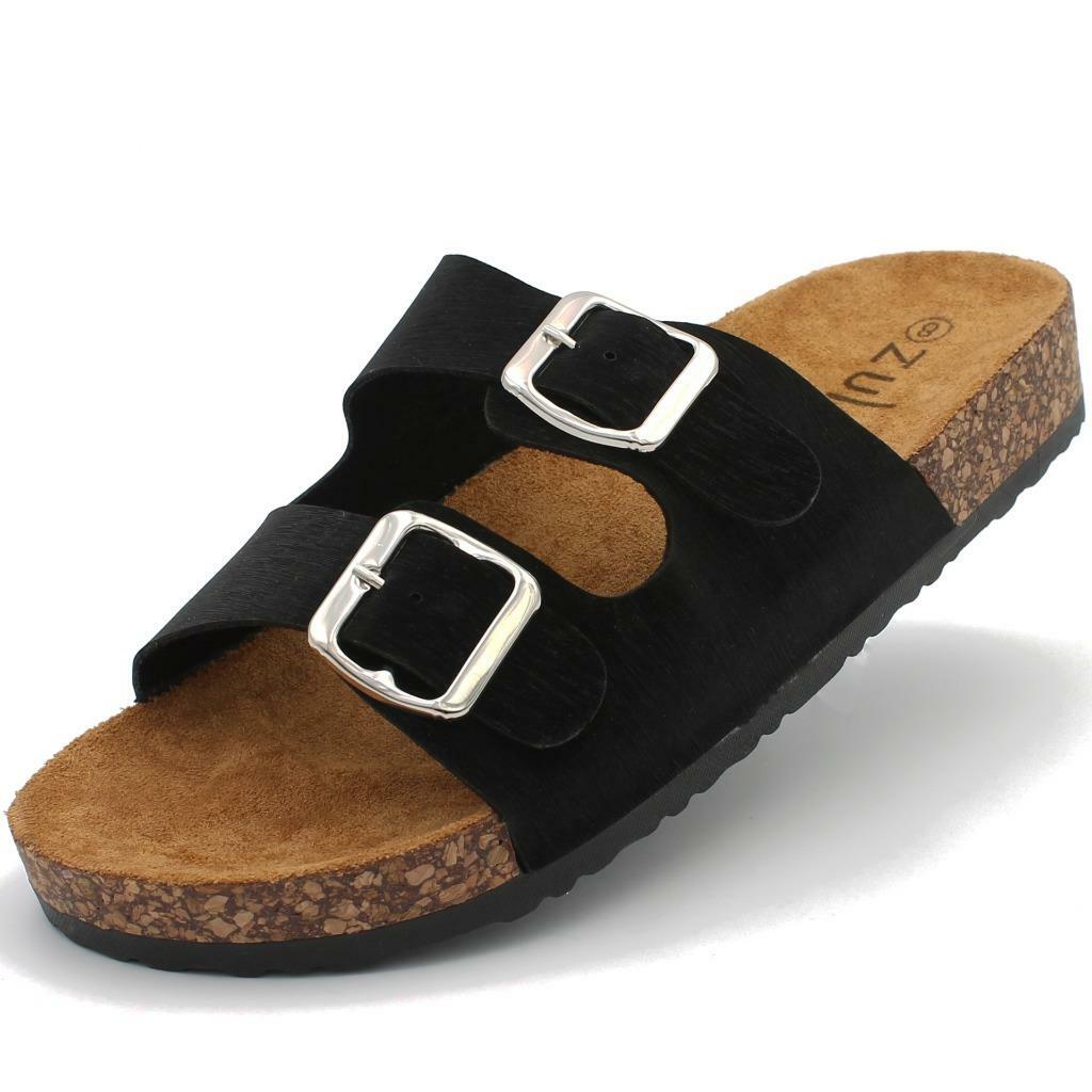 Women's Cork Summer Sandals Slip-On Shoes Slippers Double Strap Platform  Slide