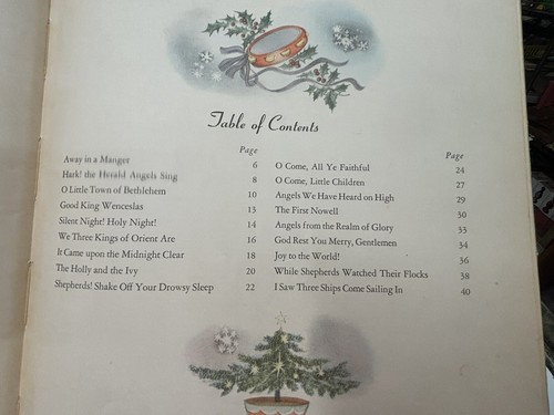 A CHILD'S BOOK OF CHRISTMAS CAROLS 1942 1ST EDITION HC, ILLUSTRATED BY MASHA - Foto 12 di 19