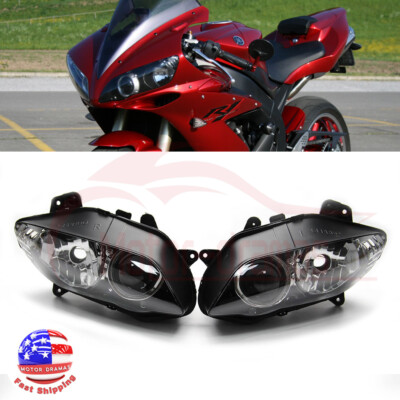 Front Headlight Head Lamp Assembly Clear Lens For Yamaha YZF R1