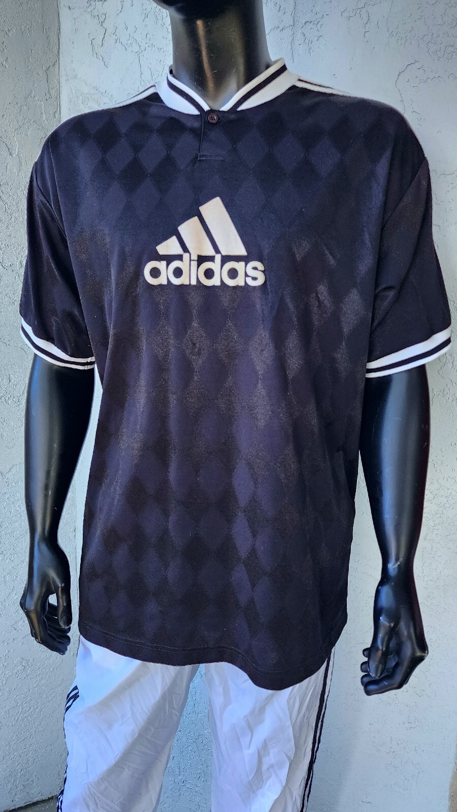 Vintage Y2K Adidas Soccer Black White Jersey Futbol XL