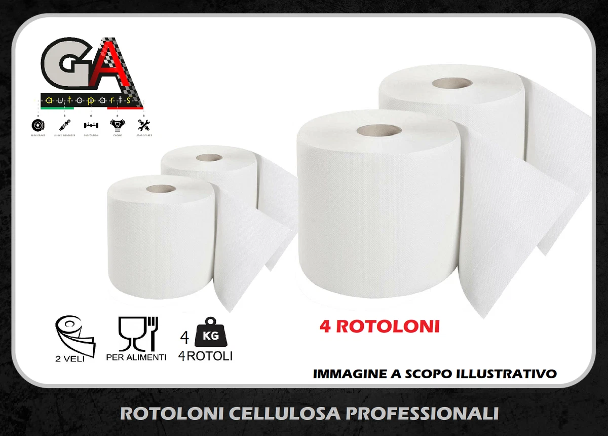 Rotolo Da Cucina In Pura Cellulosa 2 Strati – 70 Mt X 3 Rotoli – Super Assorbente E Resistente Per Pulizie