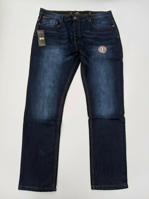 CROSSHATCH Buraca Slim Fit Men's Jeans in Dark Wash UK