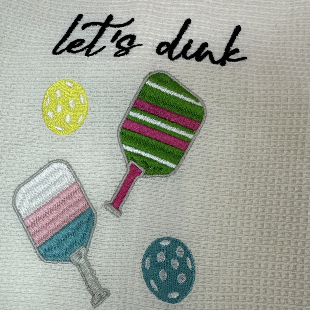 Pickleball Kitchen Towel Set of 2 Simply Southern 27x18 inches Cotton Lets Dink