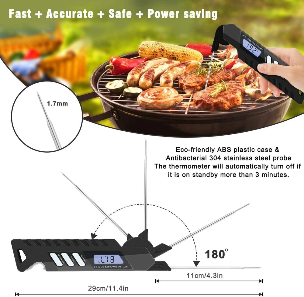 Meat Thermometer, 3s Digital Instant Read Thermometer, Upgraded Waterproof Candy