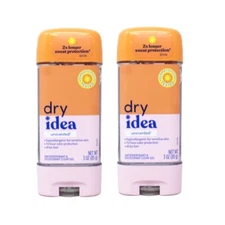 2 Pack Dry Idea Advanced Dry Unscented Antiperspirant & Deodorant Gel 3 Oz Each