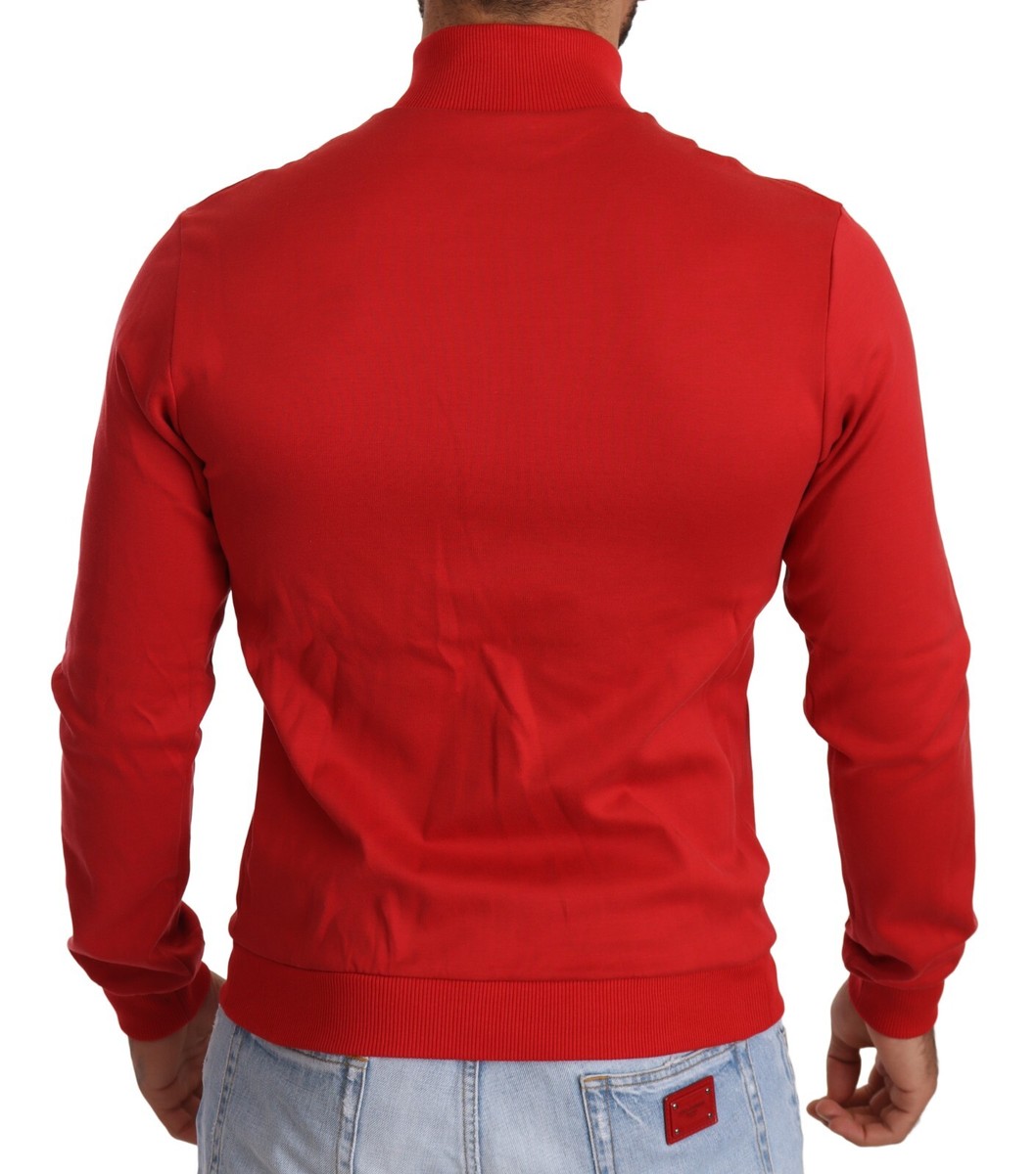 DOLCE & GABBANA Sweater Red DG Motor Club Zipper Stretch IT44