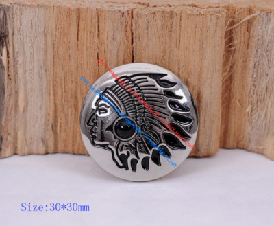 10X 30MM Cowboy Turquoise Indian Head Sewing Leathercraft Shank Button Conchos