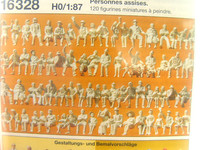 120 Stck. Sitzende Personen - Preiser Ho Figuren 1:87 Unbemalt 16328 #E