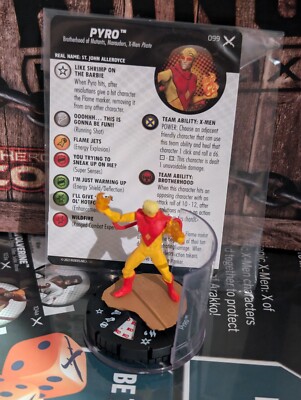HEROCLIX X-Men X of Swords 099 PYRO Play at Home LE with Flame Base