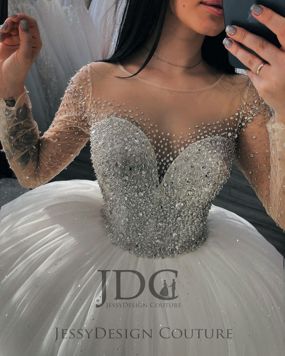 Glitter Crystal Wedding Dress Ball Gown Custom made 2-28W Plus size Corset Glitter Crystal Wedding Dress Ball Gown Custom made 2-28W Plus size Corset