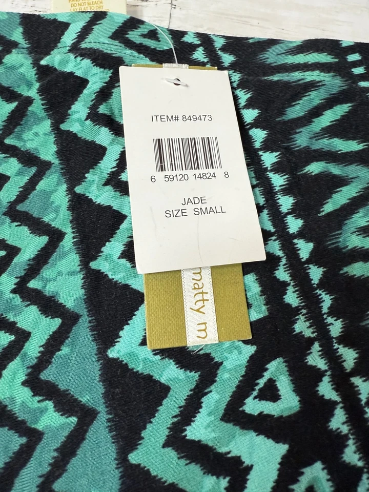 Matty M Womens Green Aztec Print Elastic Waist Pull On Stretch Maxi Skirt Size S - Image 2 of 4