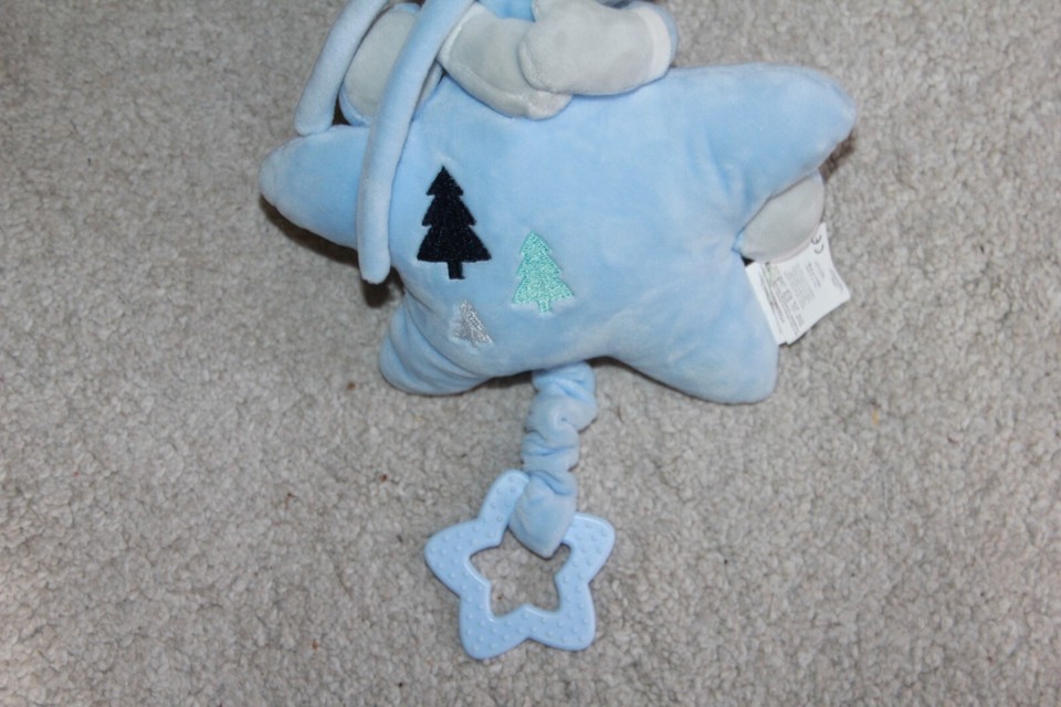 DOUDOU PELUCHE TOM KIDDY BISOUS D'ANGE CERF RENNE GRIS ETOILE BLEU