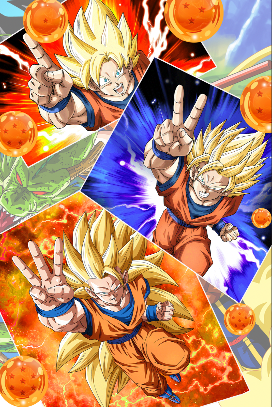 Dragon Ball Poster Goku SSJ 1 2 3 12in x18in Free Shipping