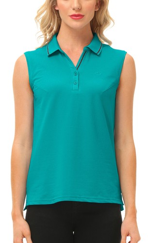 Women Button Golf Polo Gym Sleeveless Shirt T-shirt Casual Climbing Tennis Top - Picture 124 of 182