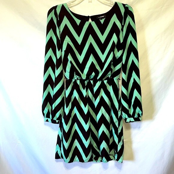 black and green chevron dress Maurices print all-product