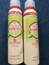2 Old Spice Gentle Man's Total Body AVOCADO Aluminum Free Deodorant Spray 3.5 oz