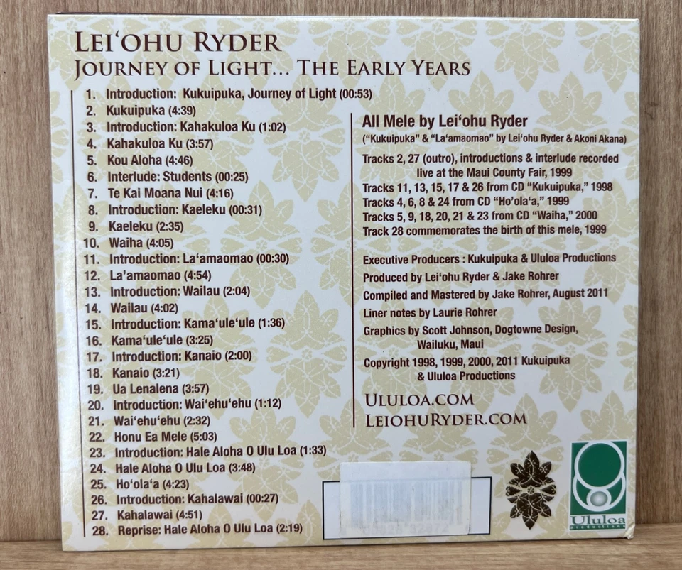 Lei'ohu Ryder Journey of Light...The Early Years Hawaiian Spiritual Music CD Foto 2 de 4
