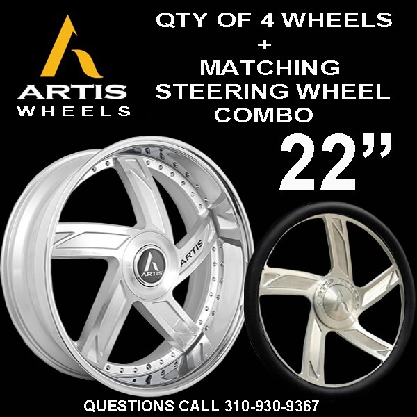 ARTIS VESTAVIA 22 INCH WHEELS RIMS WITH STEERING WHEEL COMBO GBODY