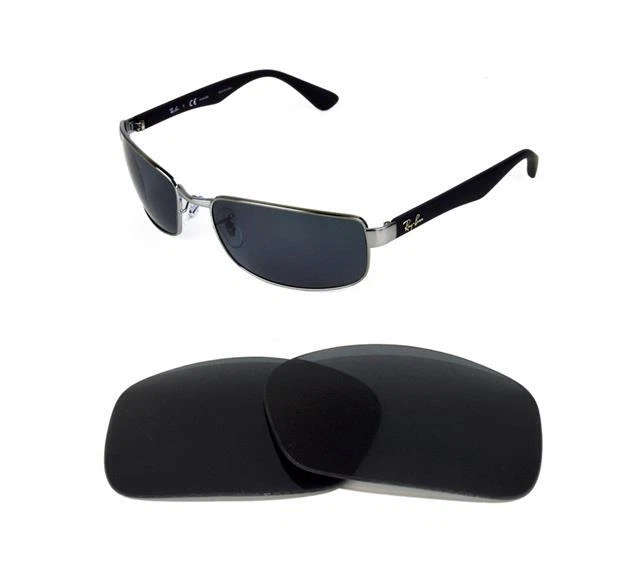 NEW POLARIZED REPLACEMENT BLACK LENS FIT RAY BAN TECH RB8316 62mm SUNGLASSES
