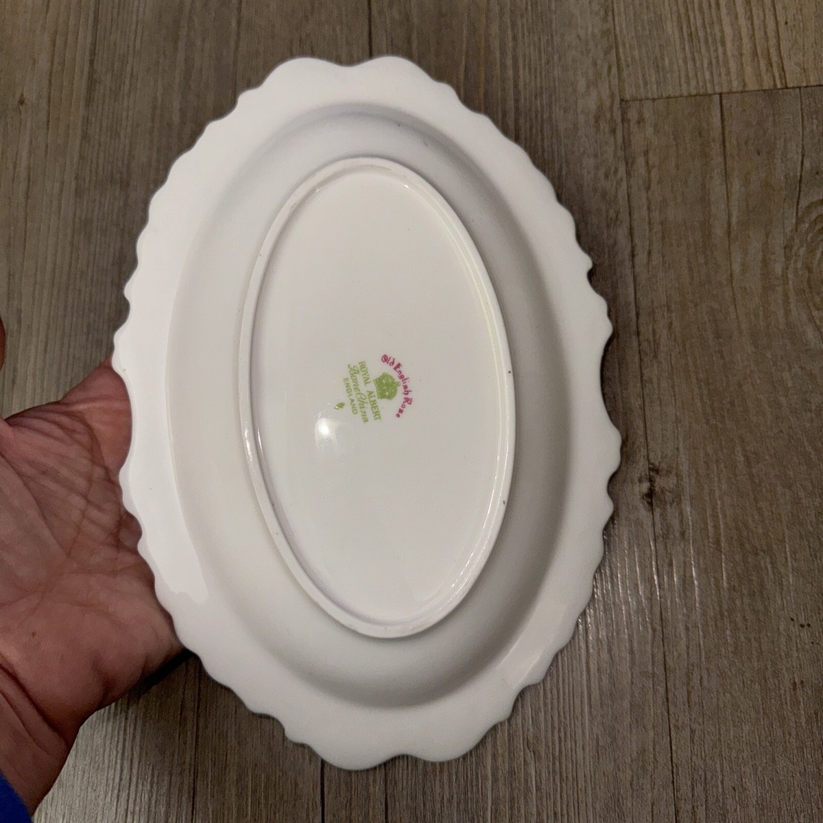 Royal Albert Old English Rose Oval Plate Gold Trim Catch All