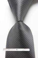 New Classic Solid Gray JACQUARD WOVEN 100 Silk Men's Necktie Tie