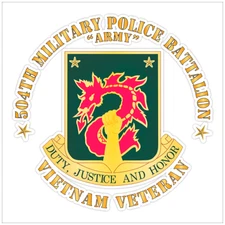 504th Military Police Battalion Army Bumper Sticker Military Vinyl Decal 5"