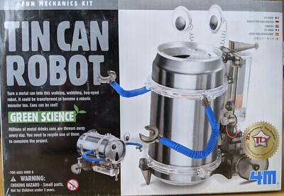 Green Science STEM Tin Can Robot DIY Kids, Fun Mechanics Kit MIB/SEALED-SO FUN!