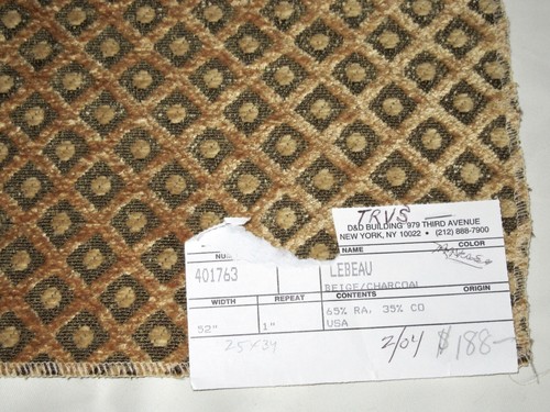 Campione tessuto tappezzeria premium vintage D&D - CINIGLIA TAGLIO MONETE BEIGE DORATO - Foto 4 di 7