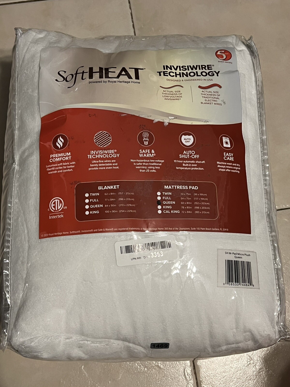 Soft Heat Electric Heated Warming Microplush Top Queen Mattress Pad White  for sale online | eBay