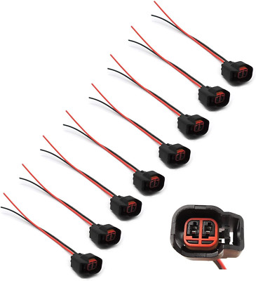 Fuel Injector Connector 8 PCS S824 Pigtail Connectors Wire Replace 15306318 Comp