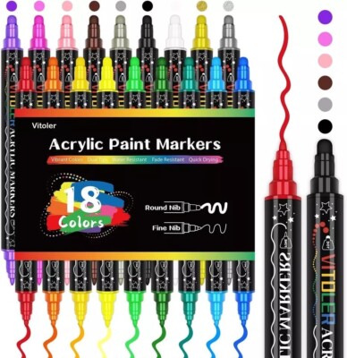 Fabric Markers Permanent Pens Paint Clothing Textile Dye T-Shirt Shoes DIY Set