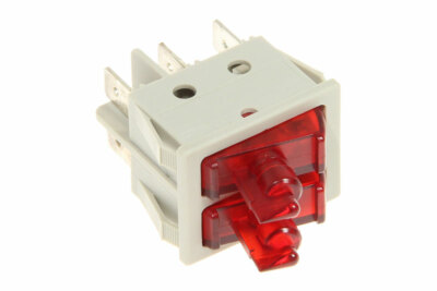 Interruttore A Dondolo DEFOND DRH-2415 – Doppio Pulsante, 6 Pin, 16A 250VAC, Spia Rossa
