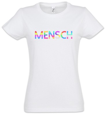Mensch Regenbogen Damen T-Shirt Diversität Philanthrop Human Rainbow Sozial