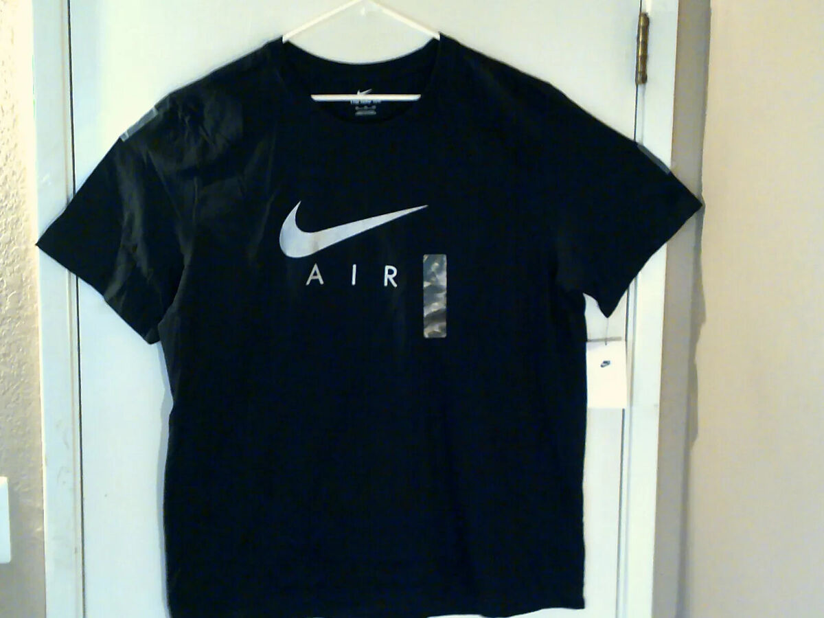 New Nike Air Authentic Black/Silver T-Shirt Medium BV0626 New Nike Air Authentic Black/Silver T-Shirt Medium BV0626