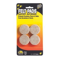 Felt Circles, 1-1/2" Dia., Self-adhesive, Beige, 8/Pack
