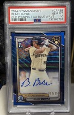 2024 Bowman Draft Blake Burke Blue Wave Refractor Auto 02/150 PSA 10 Milwaukee