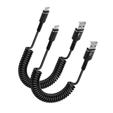 Retractable iPhone 17e Car Charger USB C Coiled Cord Car Carplay Charger