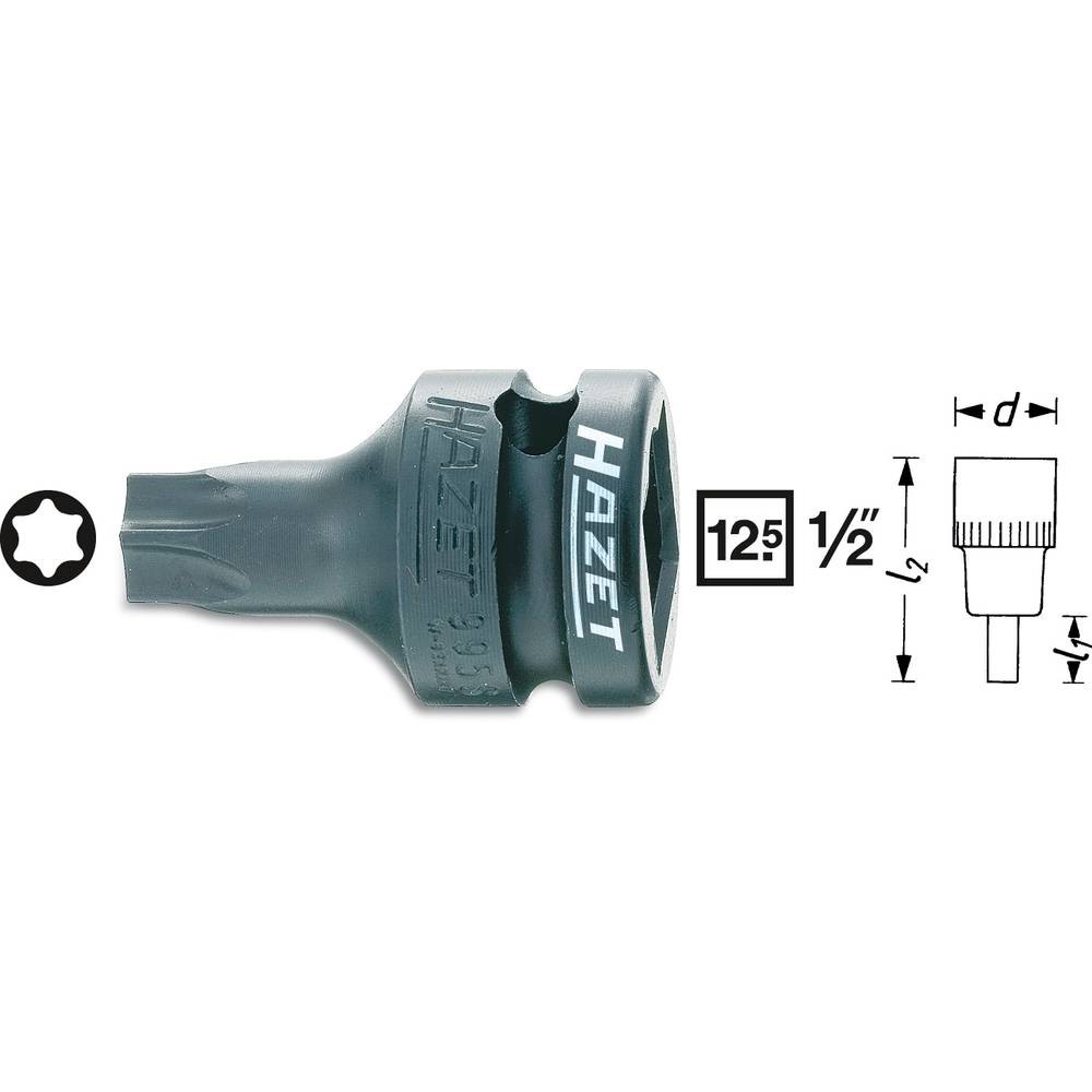 Douille à choc TORX T45 Hazet pour le démontage mécanique en espace restreint