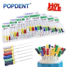 60Ps POPDENT Dental Endo K-Files Root Canal Files Hand Stainless Steel 21mm/25mm