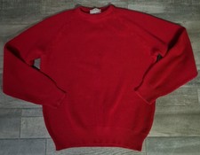 VTG L.L Bean Knitted Cotton Crewneck Sweater Red Men's Size: Large Made In USA
