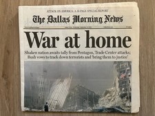 Dallas Morning News September 12, 2001 Wed Shaken Nation Trade Center Attacks