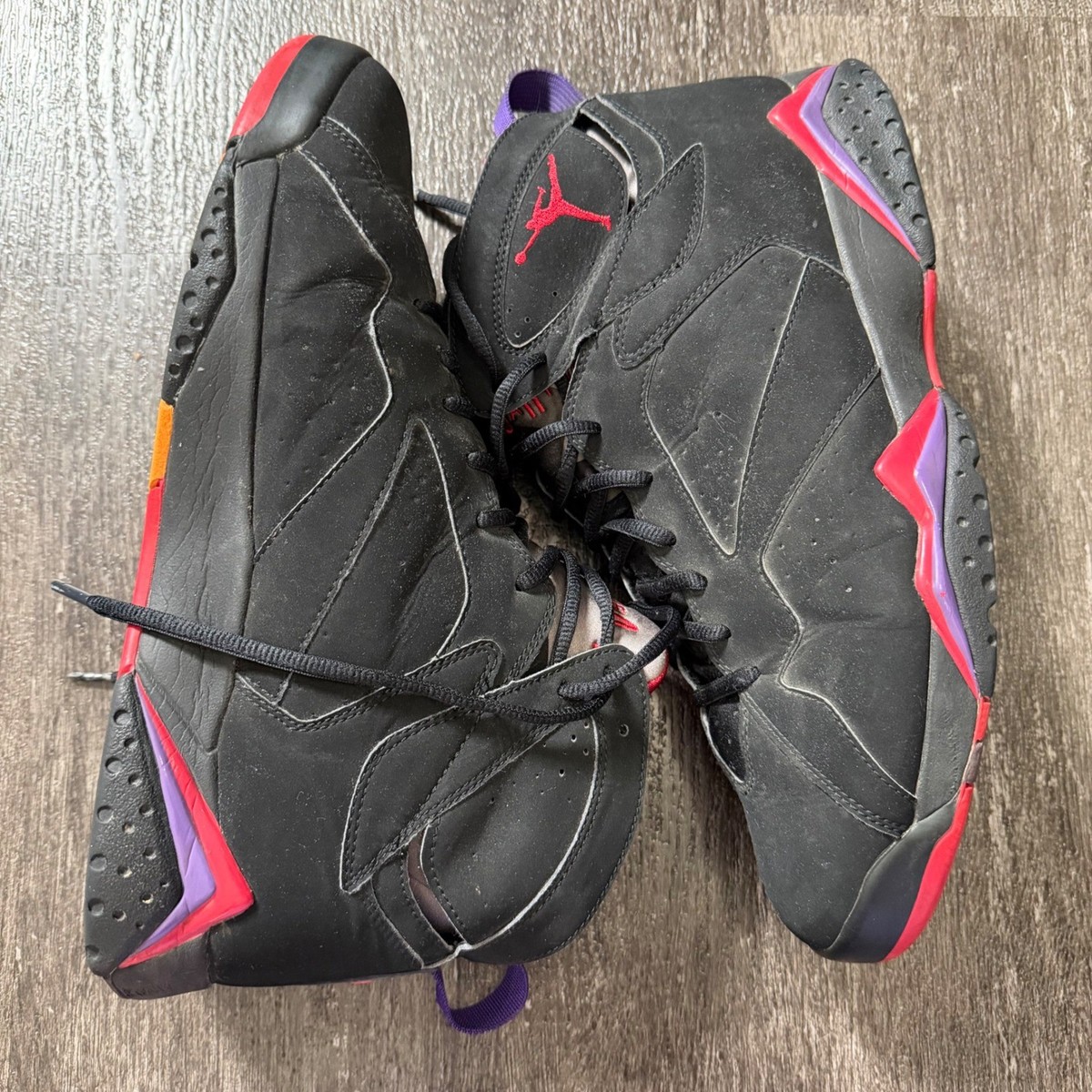 Air Jordan 7 Retro Basketball Shoes Black Red‎ Purple Mens Nike Air Jordan Retro 7 Raptor 2012 Black Red Purple 304775  main image 2